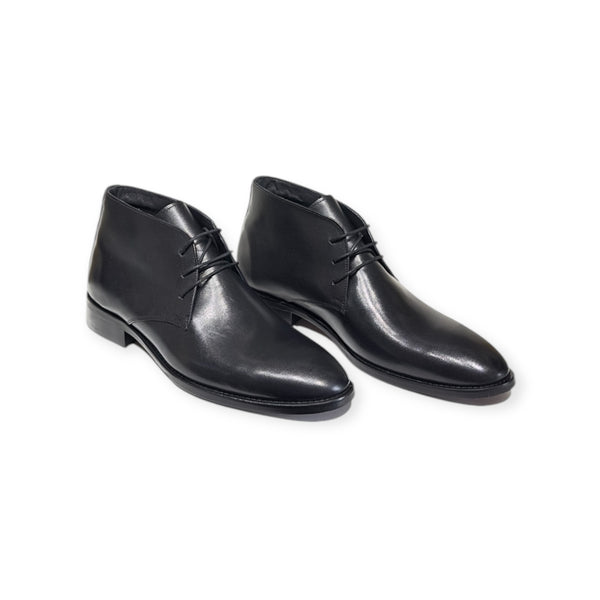 611s Black Elegant Leather Derby Shoes